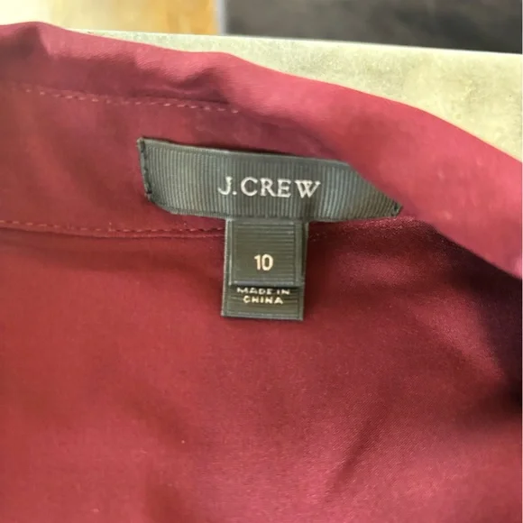J. Crew Silk Piped Shirt Blouse Sz 10 #1 - Picture 4 of 6